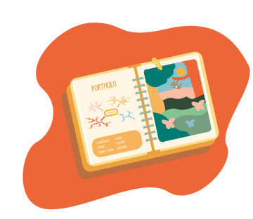 In de Atelier methode werken we met een portfolio. Door een portfolio bij te houden weet je hoe je vooruit gaat, maar het is een goeie plek om al je gekke creaties en ideeën bij elkaar te bewaren!