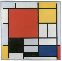 compositie met rood blauw geel en zwart